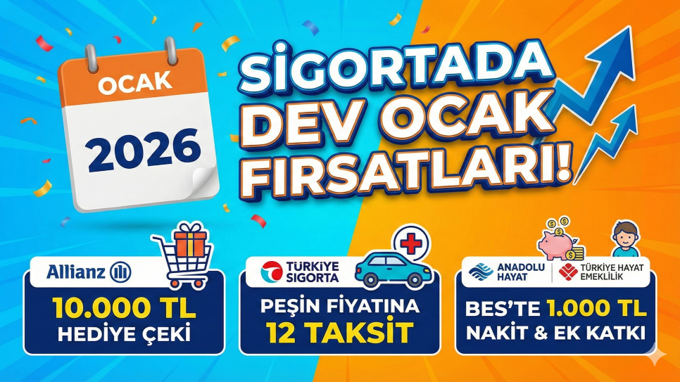 Sigortada Ocak Kampanyaları: 10.000 TL Hediye Çeki ve 12 Taksit Avantajı!