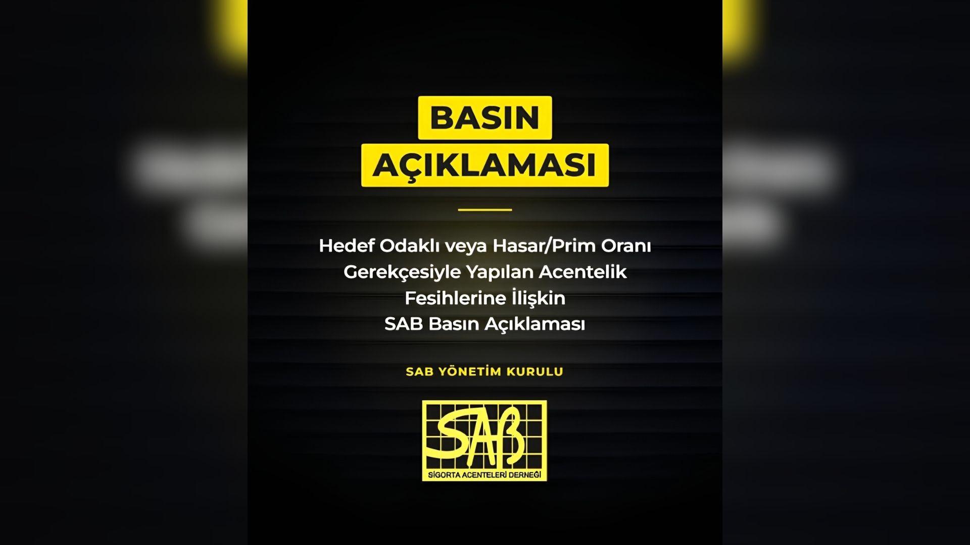SAB'dan Hedef ve Hasar/Prim Gerekçeli Acentelik Fesihlerine Tepki