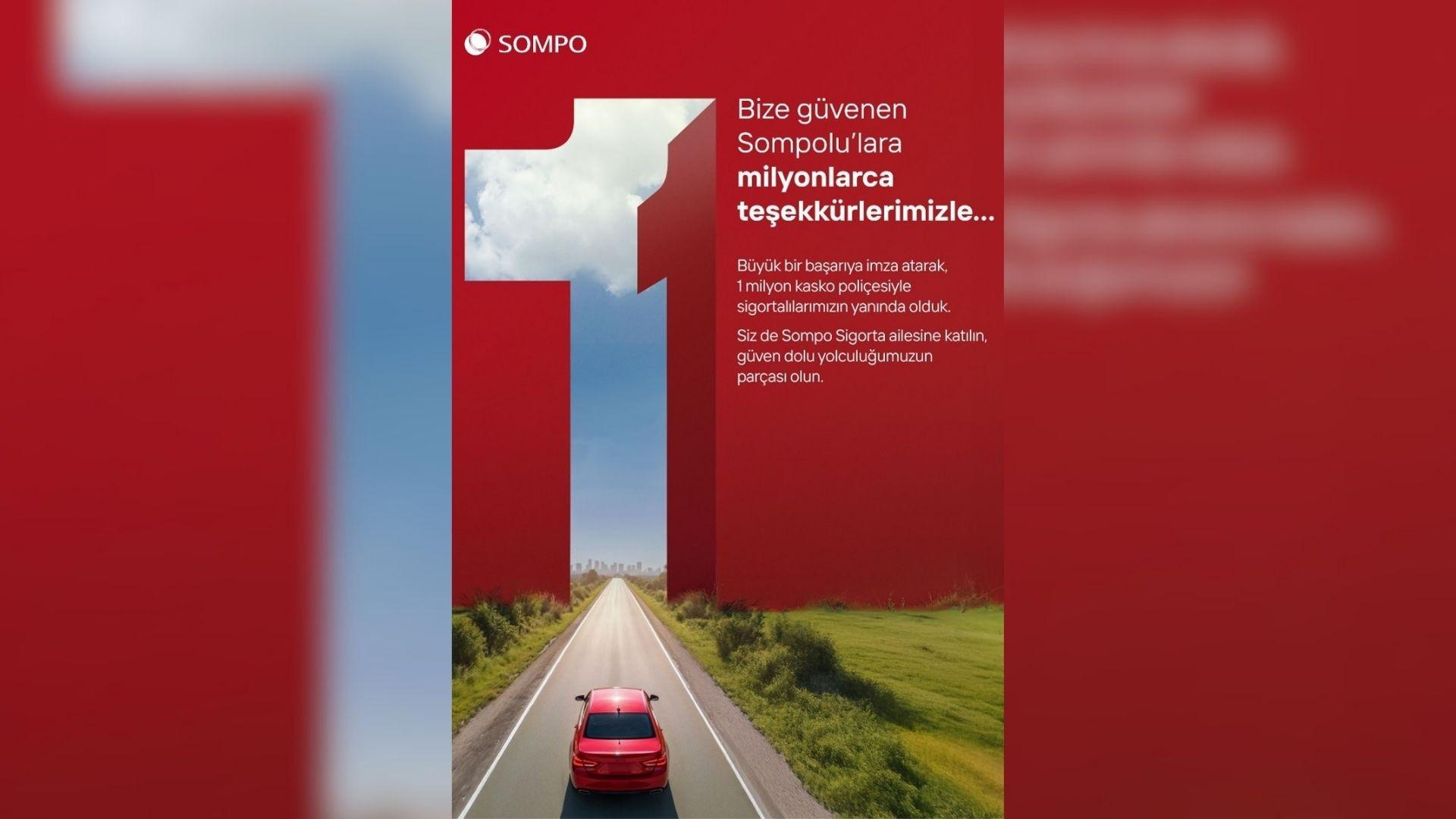 Sompo Sigorta’nın yaşayan kasko poliçe sayısı 1 milyona ulaştı